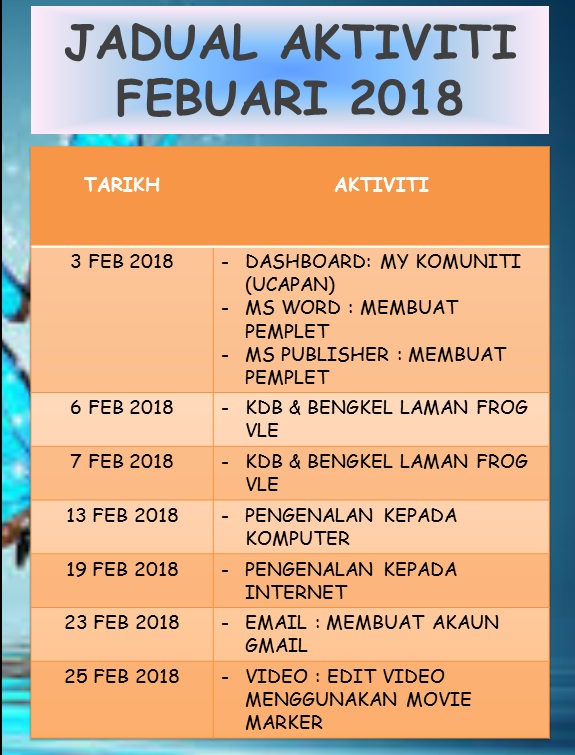 JADUAL FEB 18