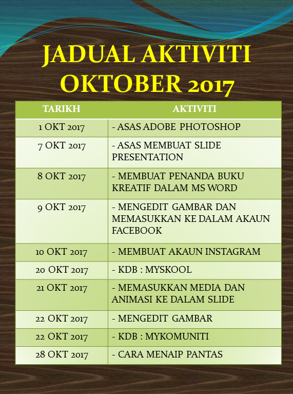 JADUAL OKT 17