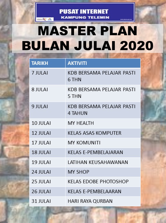 PLAN JULAI 20